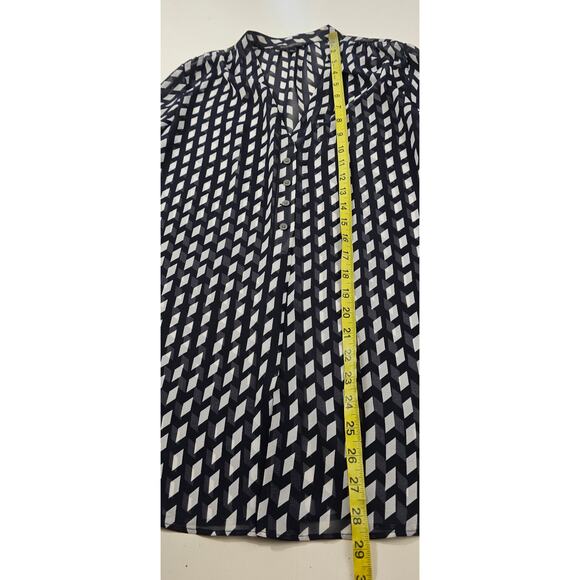 Banana republic sheer see through button up long sleeve chiffon black top EUC M - Picture 6 of 7